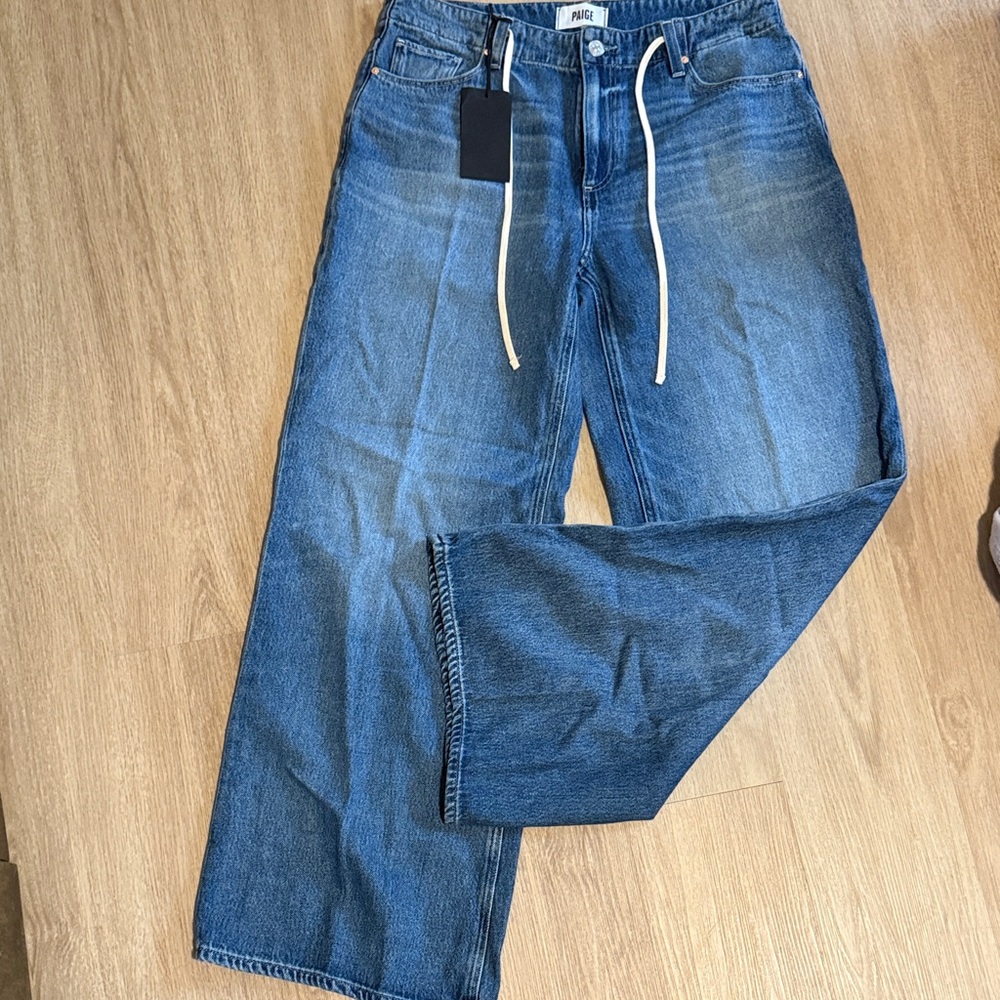 PAIGE Wide Leg Blue Jeans